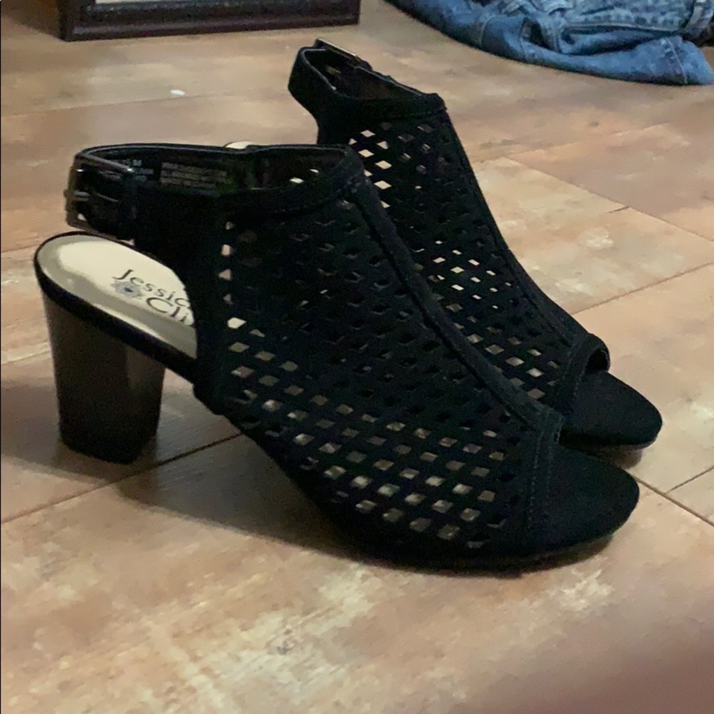 Short Heel Open Toe Dress Shoes